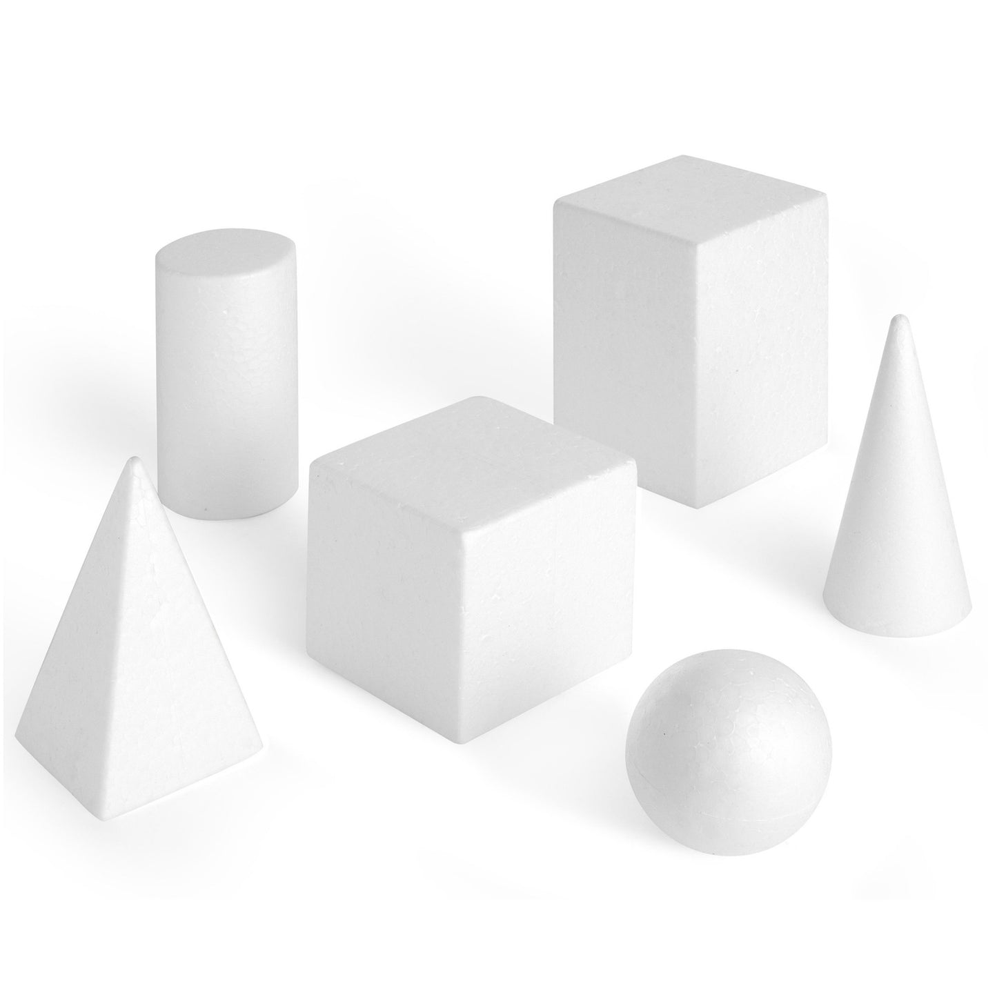 6 Pack Craft Foam Shapes for DIY Crafts Art Modeling, White, 2.5 to 5.9 In